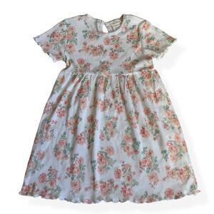 Laura Ashley Girls Ribbed Floral Cotton Dress 4T
